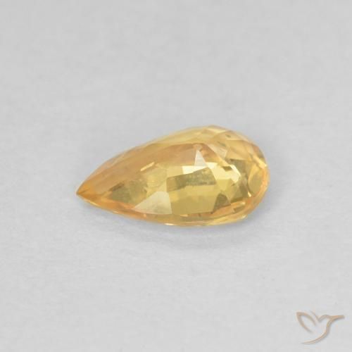 Safira Laranja claro-dourado Natural 0.39ct, Formato de pêra, VS