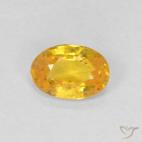 0.53ct Natural Dourado-Laranja Safira, oval, VS