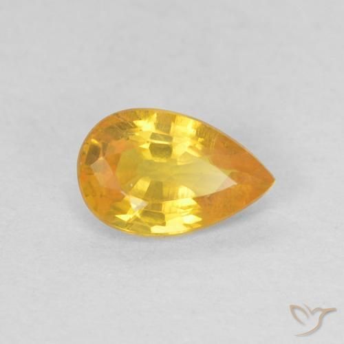 0.50ct Natural Laranja Médio Safira, Formato de pêra, VS