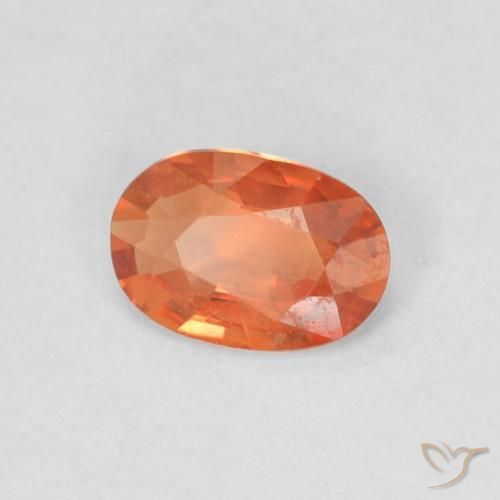 Safira fogo laranja Natural 0.41ct, oval, VS