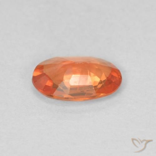 Safira fogo laranja Natural 0.41ct, oval, VS