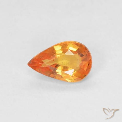 0.52ct Natural Laranja brilhante Safira, Formato de pêra, VVS-VS
