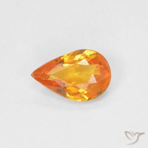 0.43ct Natural damasco laranja Safira, Formato de pêra, VVS-VS