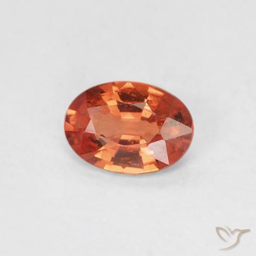 Safira Laranja Médio Natural 0.48ct, oval, VVS-VS