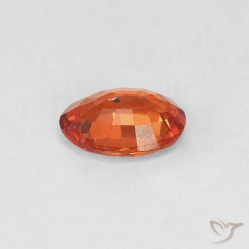Safira Laranja Médio Natural 0.47ct, oval, VVS-VS