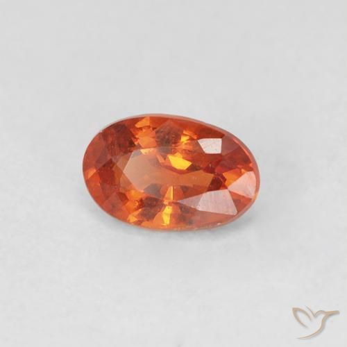 Safira âmbar laranja Natural 0.55ct, oval, VVS-VS