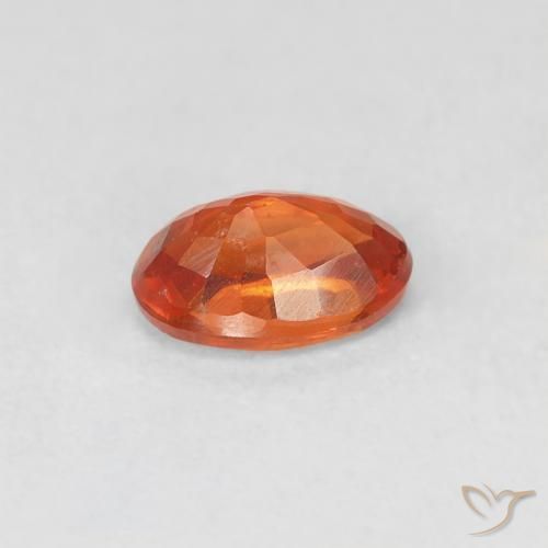 Safira âmbar laranja Natural 0.55ct, oval, VVS-VS