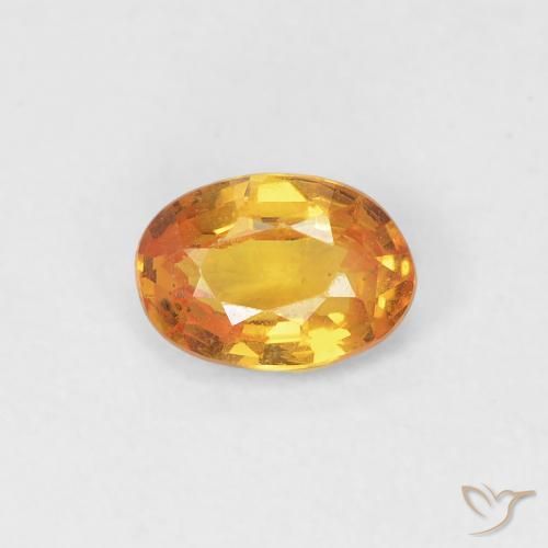 0.49ct Natural Laranja-Ouro Safira, oval, VVS-VS