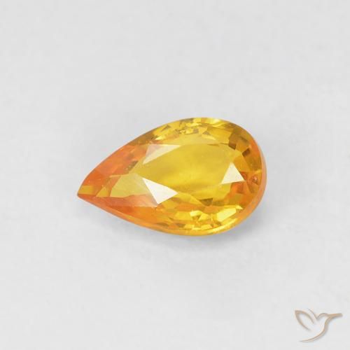 0.48ct Natural Laranja Médio Safira, Formato de pêra, VVS-VS, Photo A