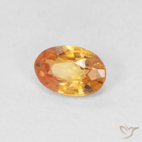 Safira Laranja Intenso Natural 0.55ct, oval, VVS-VS