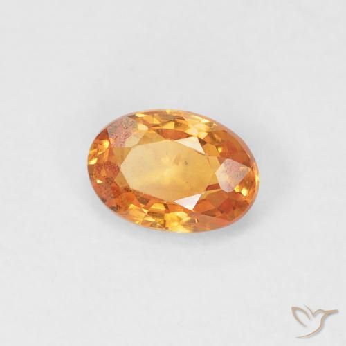 Safira Laranja Médio Natural 0.53ct, oval, VVS-VS