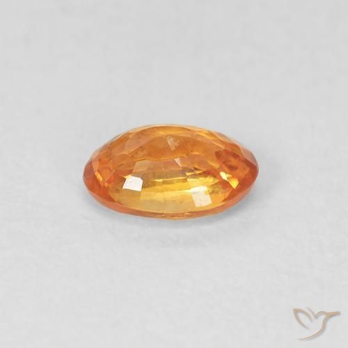 Safira Laranja Médio Natural 0.53ct, oval, VVS-VS