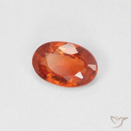 Safira âmbar laranja Natural 0.44ct, oval, VVS-VS