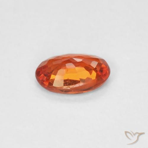 Safira âmbar laranja Natural 0.44ct, oval, VVS-VS