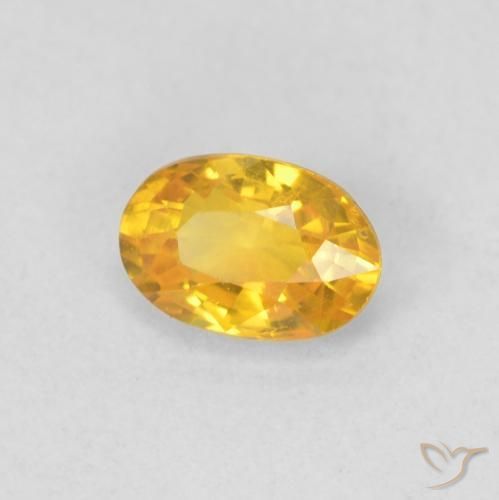 Safira Dourado médio Natural 0.58ct, oval, VVS