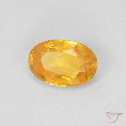 Safira Laranja Médio Natural 0.56ct, oval, VVS-VS