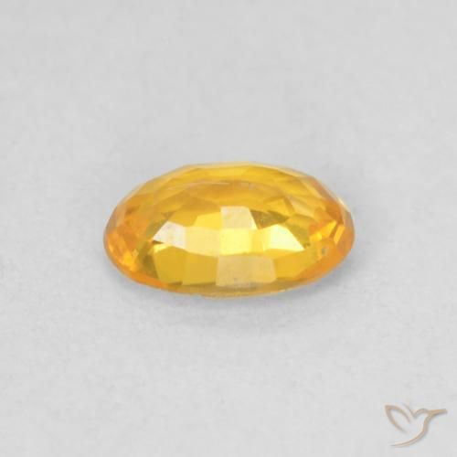 Safira Laranja Médio Natural 0.56ct, oval, VVS-VS