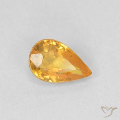 0.50ct Natural Laranja Médio Safira, Formato de pêra, VVS, Photo A