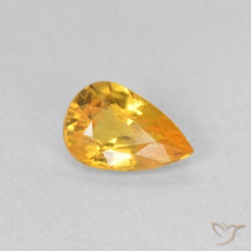 Safira Dourado médio Natural 0.41ct, Formato de pêra, VVS-VS