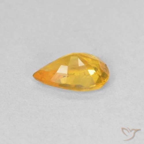 Safira Dourado médio Natural 0.41ct, Formato de pêra, VVS-VS