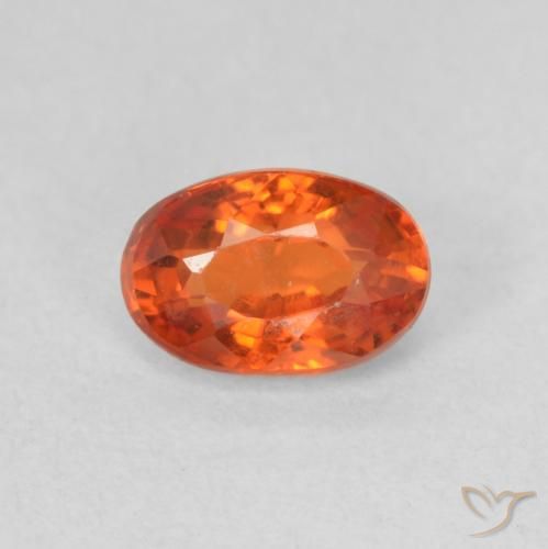 0.70ct Natural laranja avermelhado Safira, oval, VVS-VS
