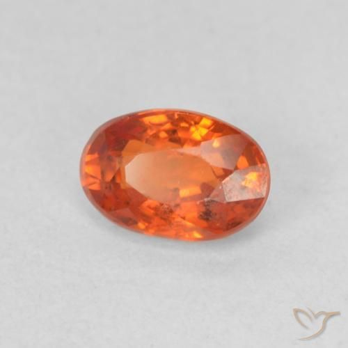 Safira laranja avermelhado Natural 0.70ct, oval, VVS-VS