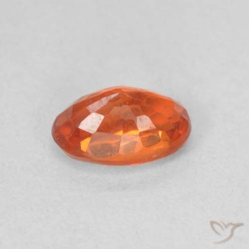 Safira laranja avermelhado Natural 0.70ct, oval, VVS-VS