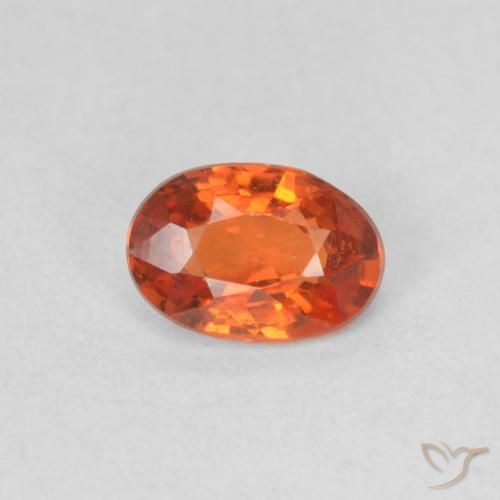 0.54ct Natural laranja avermelhado Safira, oval, VVS