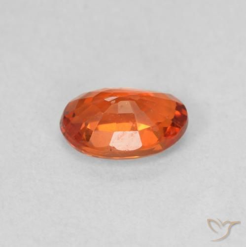 Safira laranja avermelhado Natural 0.54ct, oval, VVS