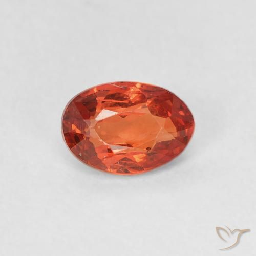 0.63ct Natural laranja avermelhado Safira, oval, VVS-VS