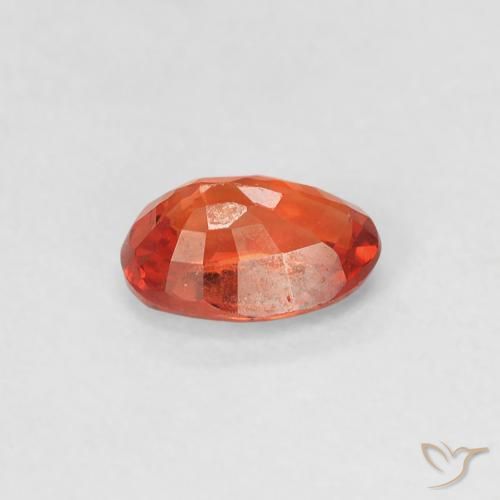 Safira laranja avermelhado Natural 0.63ct, oval, VVS-VS