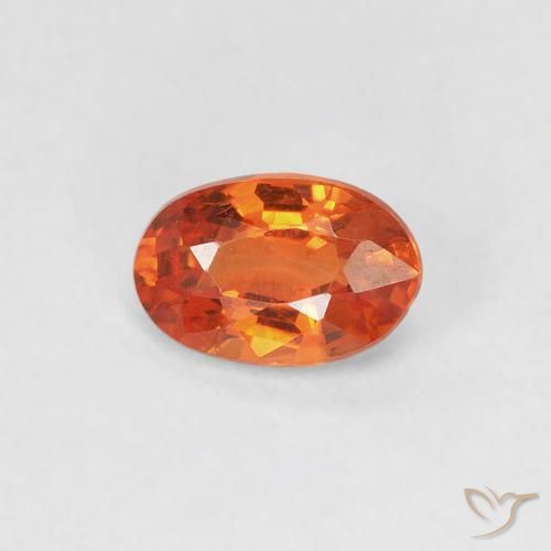 0.59ct Natural Laranja Médio Safira, oval, VVS-VS