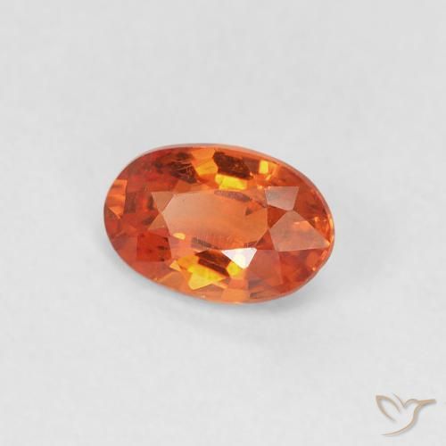Safira Laranja Médio Natural 0.59ct, oval, VVS-VS