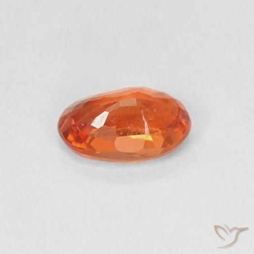 Safira Laranja Médio Natural 0.59ct, oval, VVS-VS