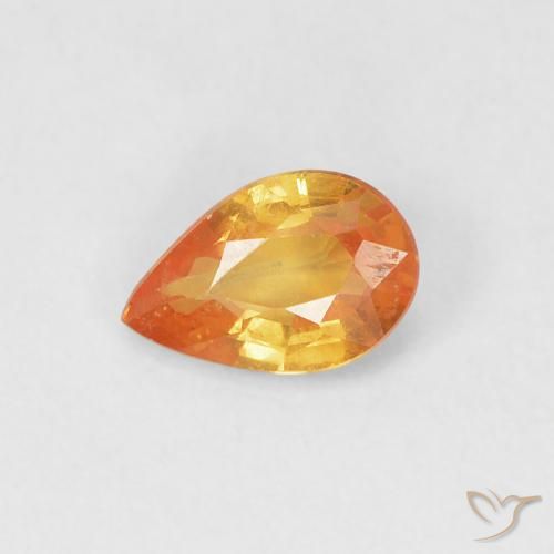 0.52ct Natural Laranja brilhante Safira, Formato de pêra, VVS-VS
