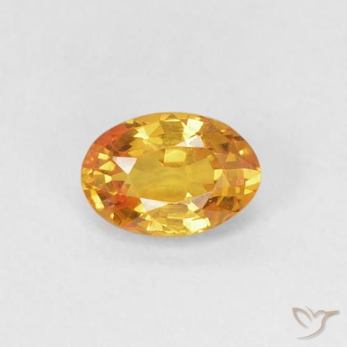 0.59ct Natural Laranja-Ouro Safira, oval, VVS-VS