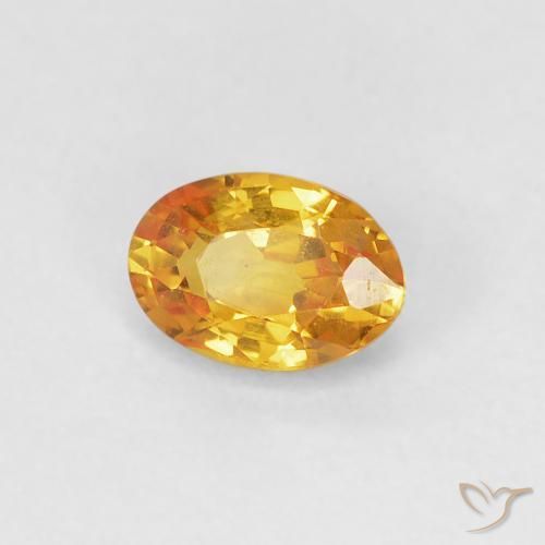 Safira Laranja-Ouro Natural 0.59ct, oval, VVS-VS