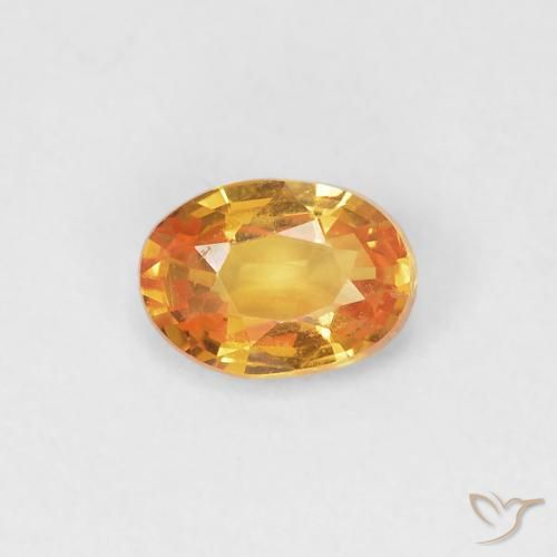 0.55ct Natural Laranja-Ouro Safira, oval, VVS-VS