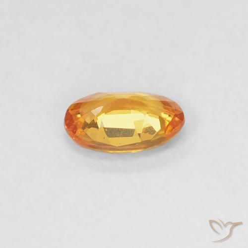 Safira damasco laranja Natural 0.34ct, oval, VVS-VS