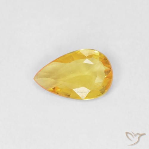 0.30ct Natural Dourado Safira, Formato de pêra, VVS-VS
