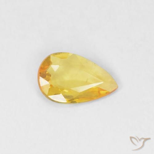Safira Dourado Natural 0.30ct, Formato de pêra, VVS-VS