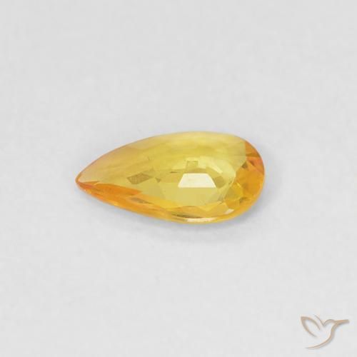 Safira Dourado Natural 0.30ct, Formato de pêra, VVS-VS