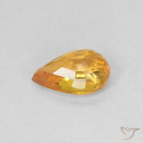 Safira Laranja Médio Natural 0.49ct, Formato de pêra, VVS-VS