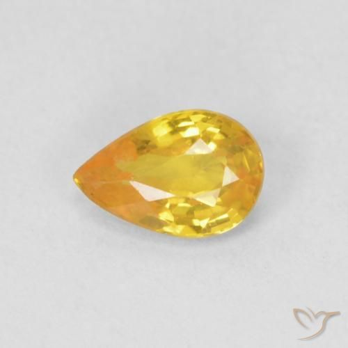 0.43ct Natural Laranja-Ouro Safira, Formato de pêra, VS