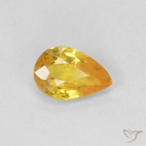 Safira Laranja-Ouro Natural 0.43ct, Formato de pêra, VS