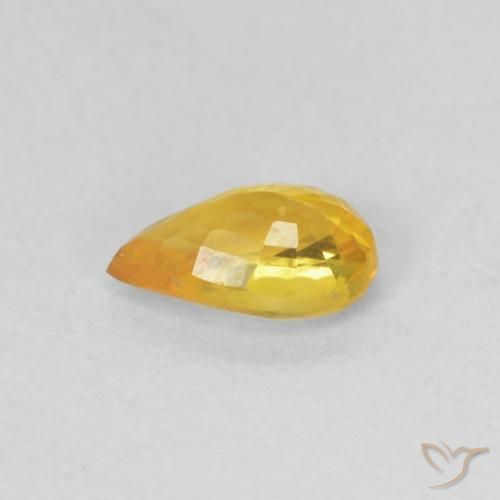 Safira Laranja-Ouro Natural 0.43ct, Formato de pêra, VS