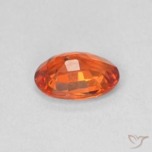Safira laranja avermelhado Natural 0.55ct, oval, VS
