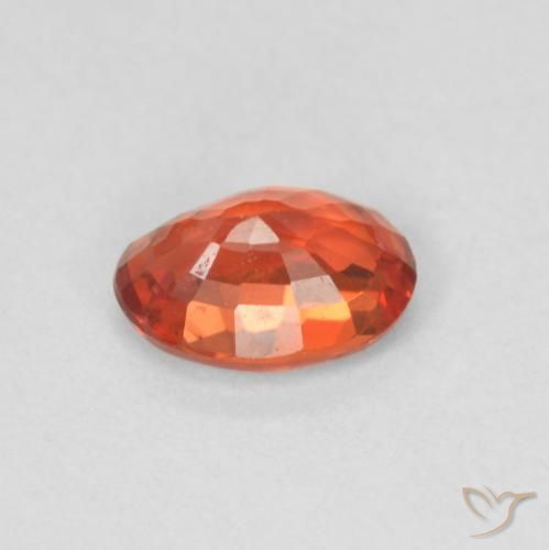 Safira laranja avermelhado Natural 0.55ct, oval, VVS-VS