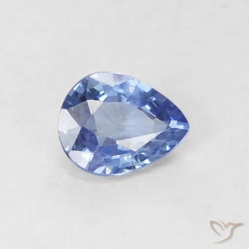 Safira azul natural 0,39ct, formato de pêra, VVS