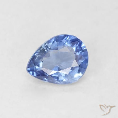 Safira azul natural 0,39ct, formato de pêra, VVS